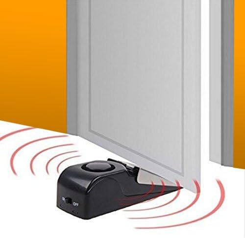 Door Stop Alarm with 120DB Siren Door Stop for Home & Travel (Black) (Pack of 2)