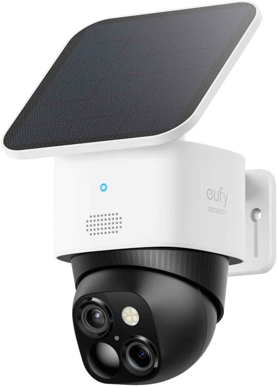Solocam S340, Solar Security Cameras Wireless Outdoor, Cameras for Home Security, 360° Pan & Tilt Surveillance, No Blind Spots, 2.4 Ghz Wi-Fi, No Monthly Fee, Homebase S380 Compatible
