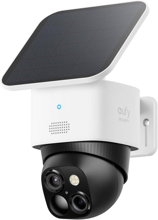 Solocam S340, Solar Security Cameras Wireless Outdoor, Cameras for Home Security, 360° Pan & Tilt Surveillance, No Blind Spots, 2.4 Ghz Wi-Fi, No Monthly Fee, Homebase S380 Compatible