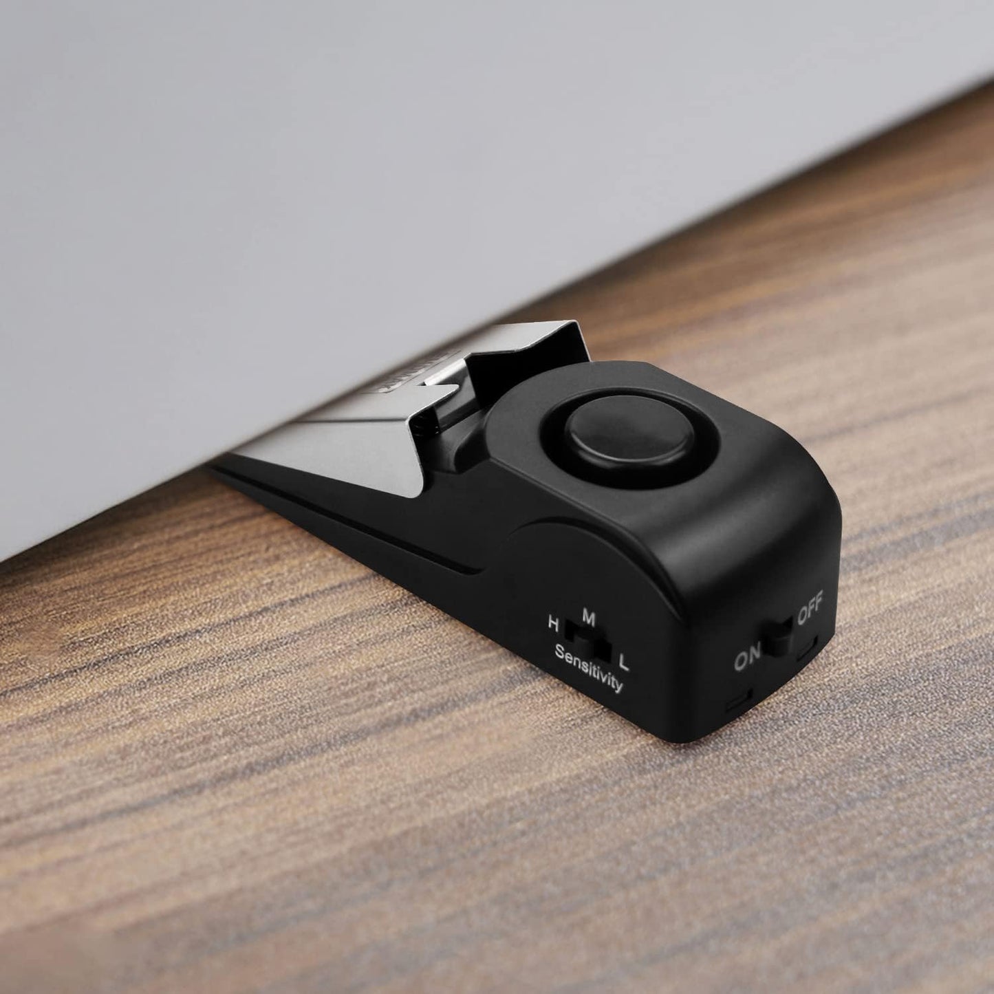 Door Stop Alarm with 120DB Siren Door Stop for Home & Travel (Black) (Pack of 2)
