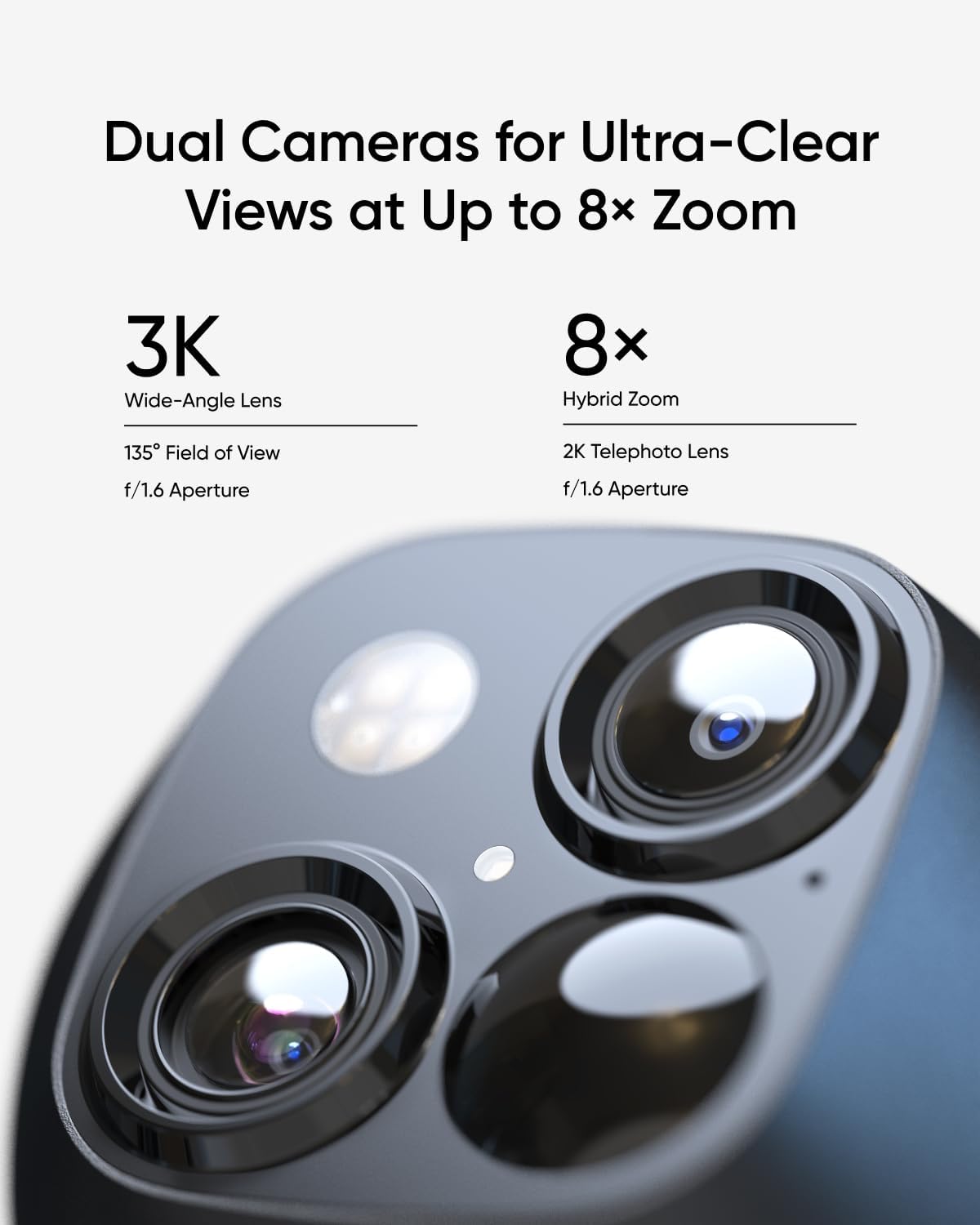 Solocam S340, Solar Security Cameras Wireless Outdoor, Cameras for Home Security, 360° Pan & Tilt Surveillance, No Blind Spots, 2.4 Ghz Wi-Fi, No Monthly Fee, Homebase S380 Compatible