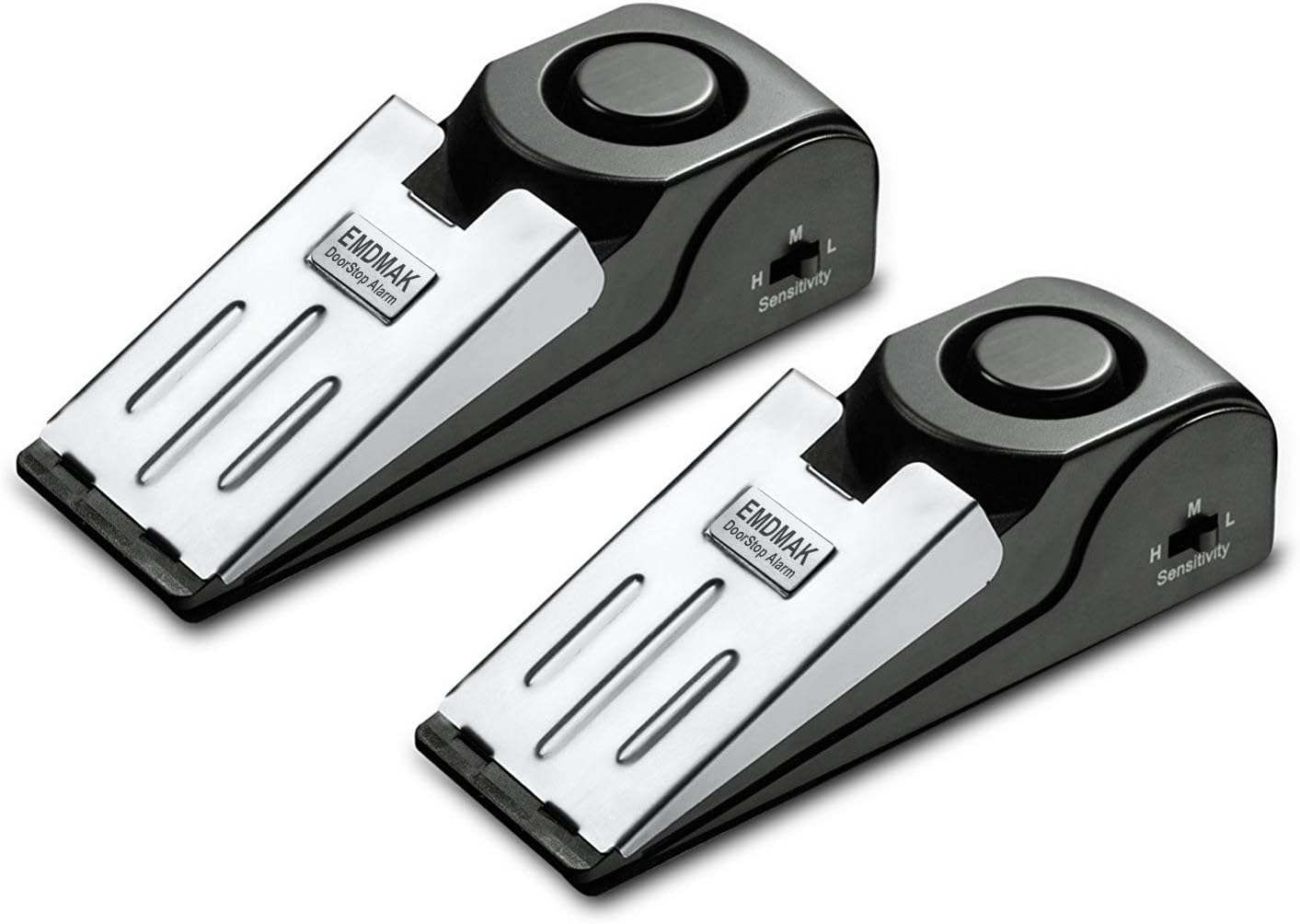 Door Stop Alarm with 120DB Siren Door Stop for Home & Travel (Black) (Pack of 2)