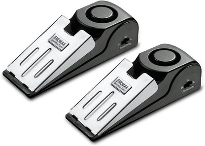 Door Stop Alarm with 120DB Siren Door Stop for Home & Travel (Black) (Pack of 2)